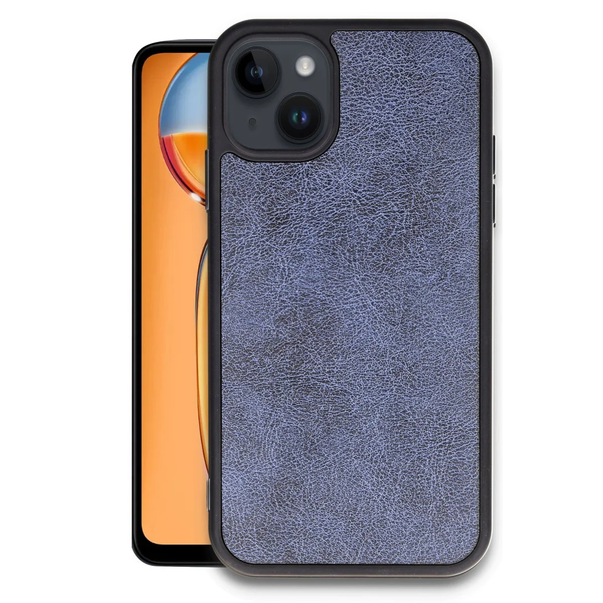 iPhone 15 Kılıf Aras Deri Kapak - Lacivert