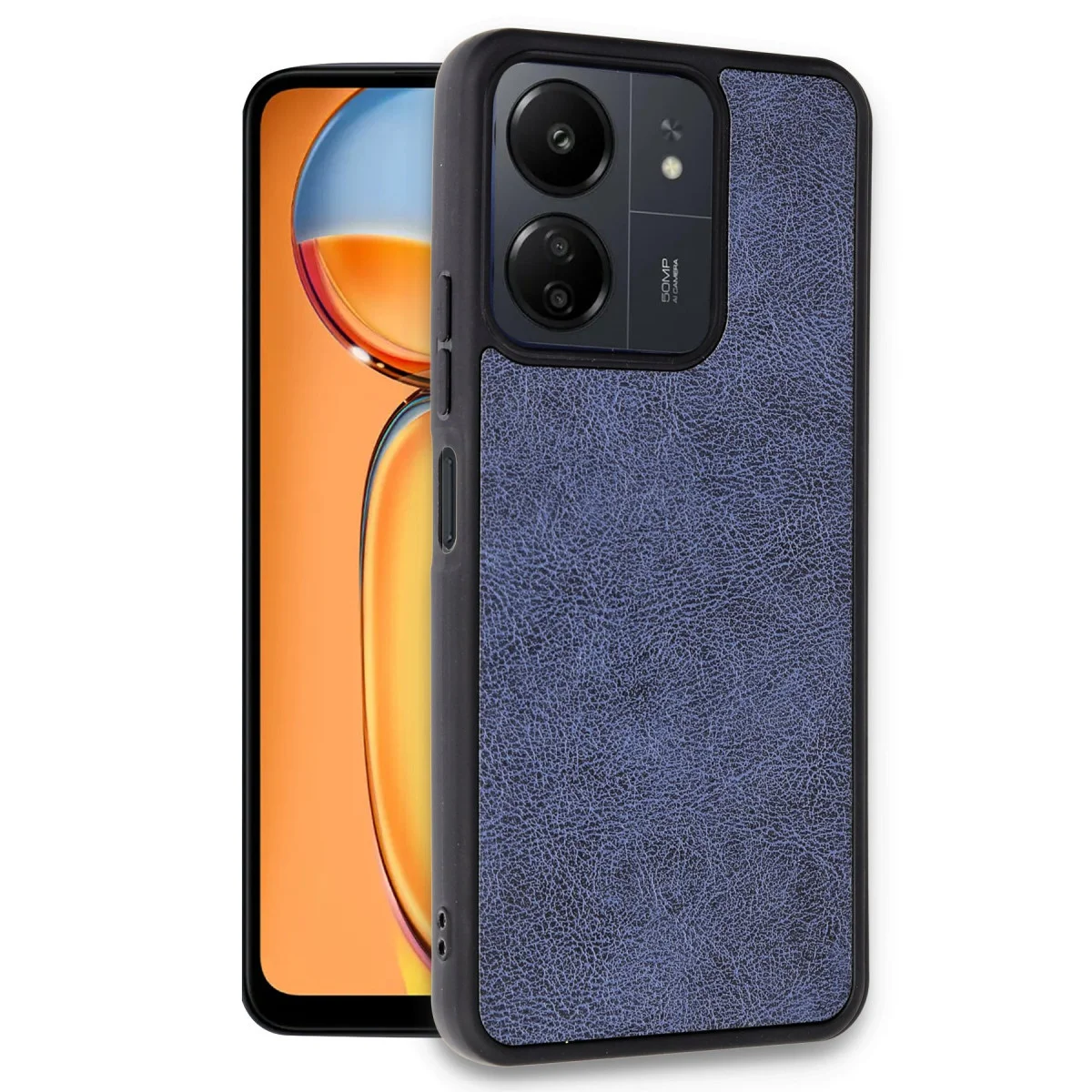 Redmi 13C Kılıf Aras Deri Kapak - Lacivert