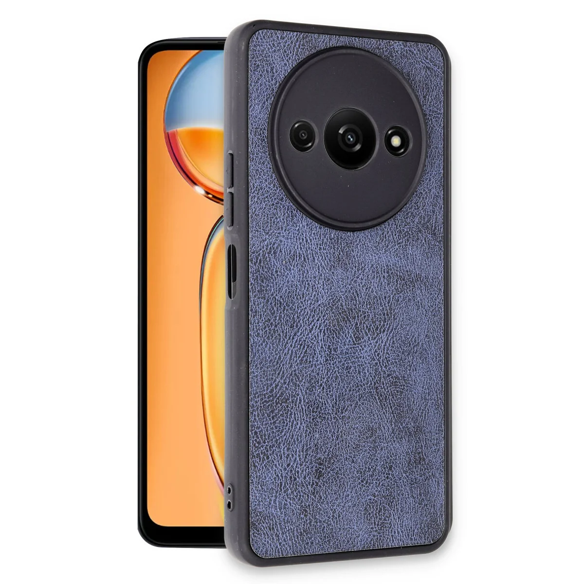 Redmi A3 4G Kılıf Aras Deri Kapak - Lacivert