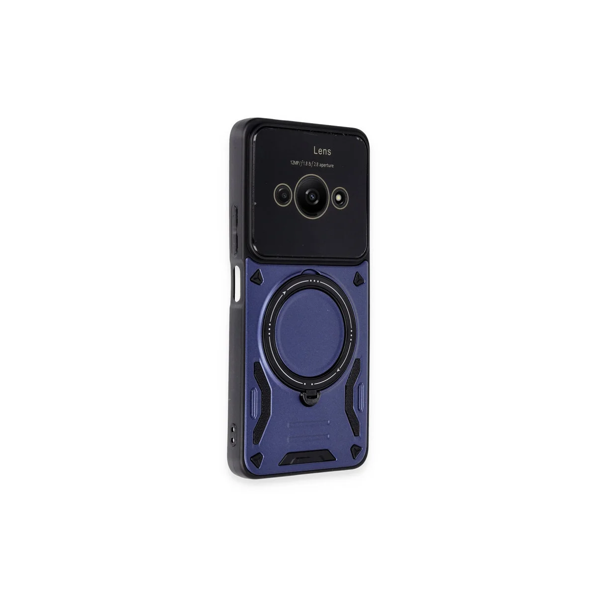 Poco C61 Kılıf Joy Lens Standlı Kapak - Lacivert