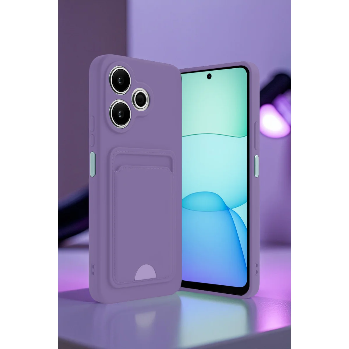 Redmi 13 4G Kılıf Kelvin Kartvizitli Silikon - Lacivert