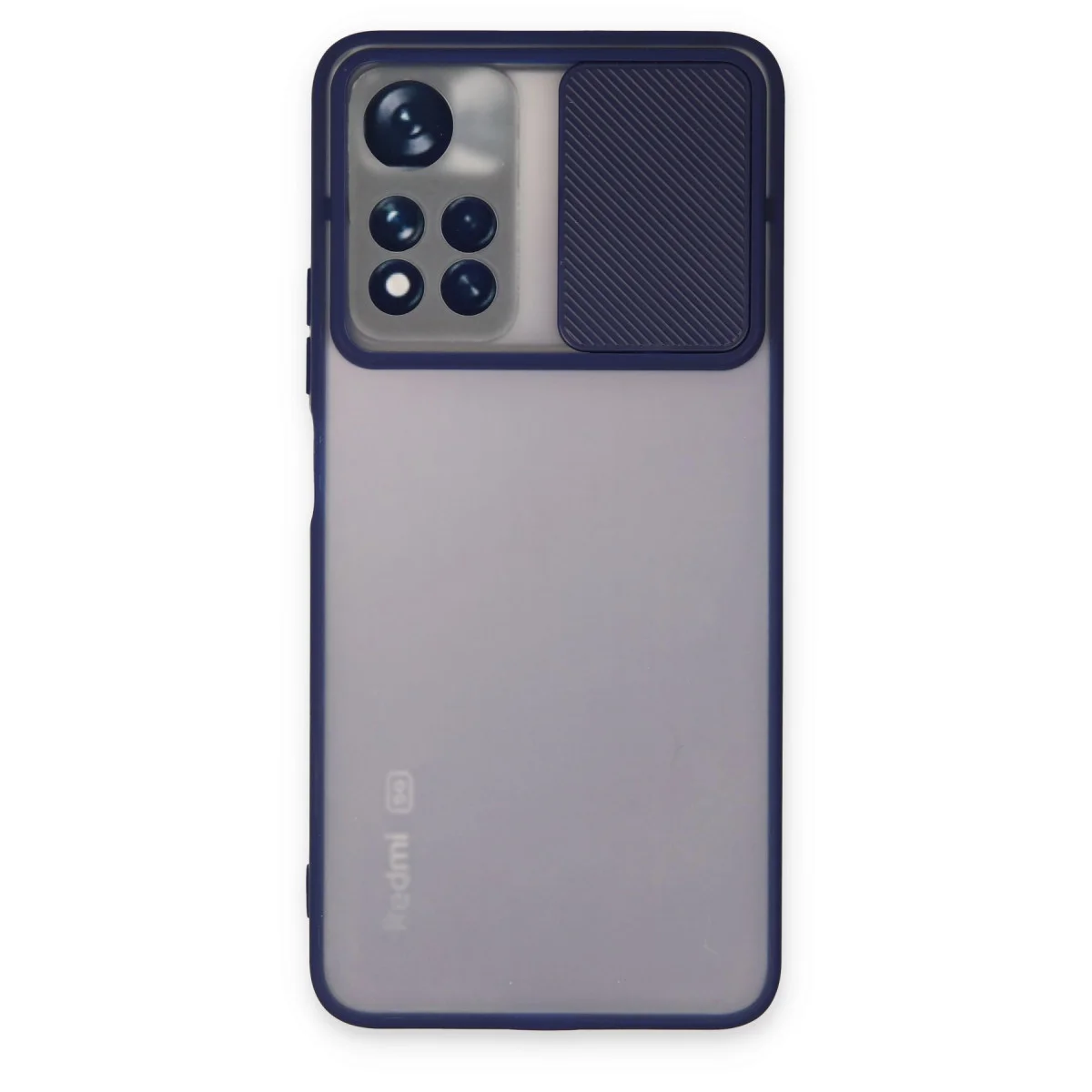 Redmi Note 11T Kılıf Palm Buzlu Kamera Sürgülü Silikon - Lacivert