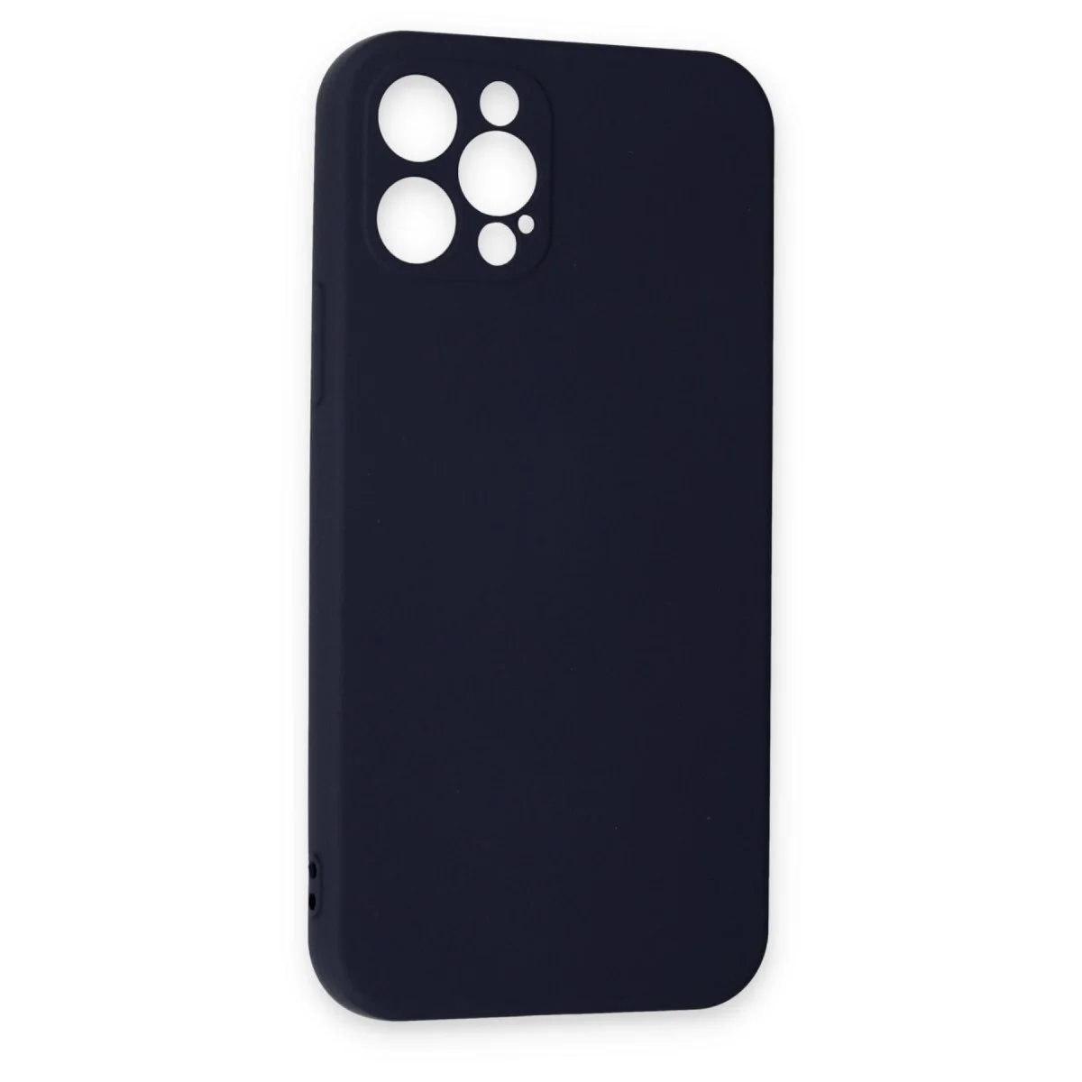 iPhone 12 Pro Max Kılıf Nano içi Kadife Silikon - Lacivert