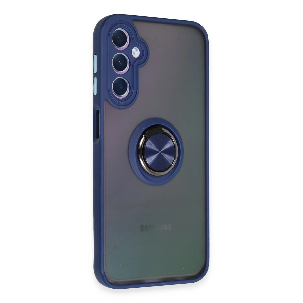 Galaxy A24 4G Kılıf Montreal Yüzüklü Silikon Kapak - Lacivert