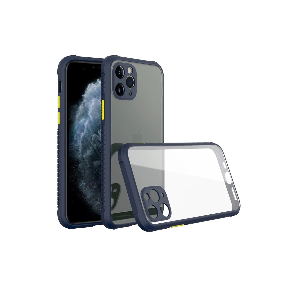 iPhone 11 Pro Kılıf Miami Şeffaf Silikon - Lacivert