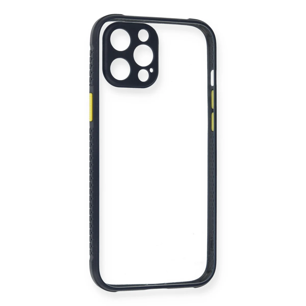 iPhone 12 Pro Kılıf Miami Şeffaf Silikon - Lacivert