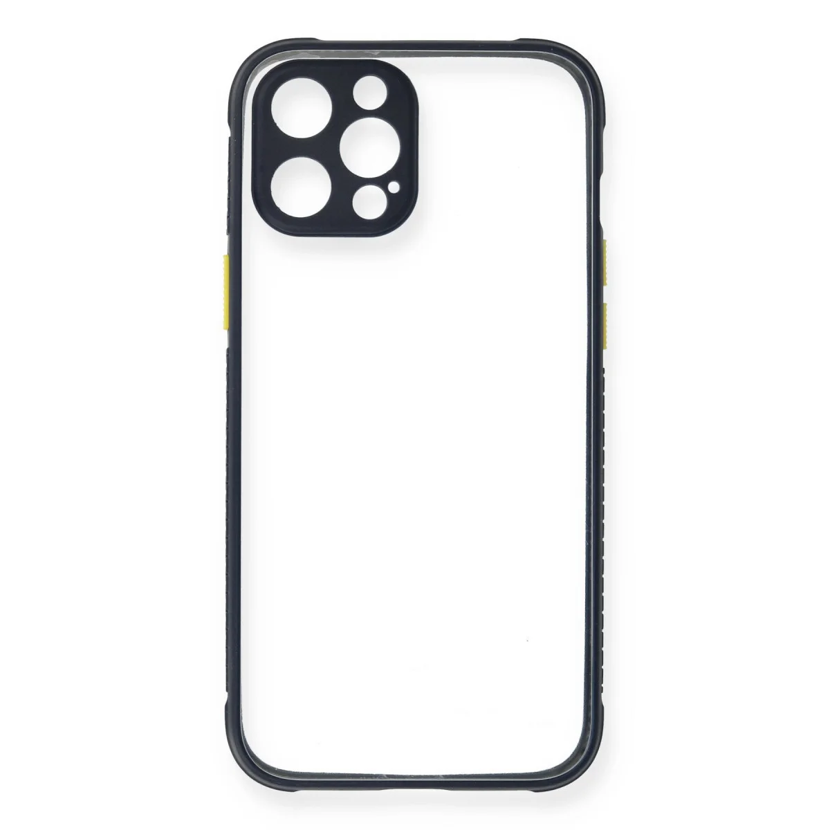 iPhone 12 Pro Kılıf Miami Şeffaf Silikon - Lacivert