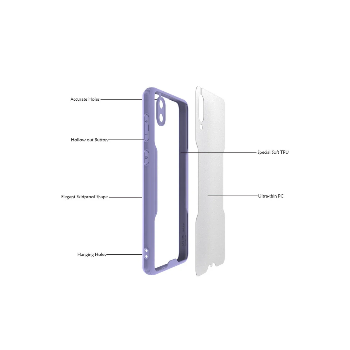 Galaxy A02 Kılıf Platin Silikon - Lacivert