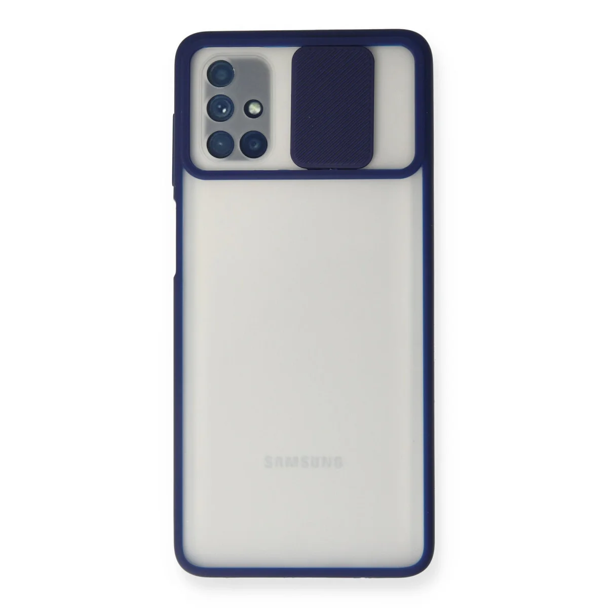 Galaxy M51 Kılıf Palm Buzlu Kamera Sürgülü Silikon - Lacivert
