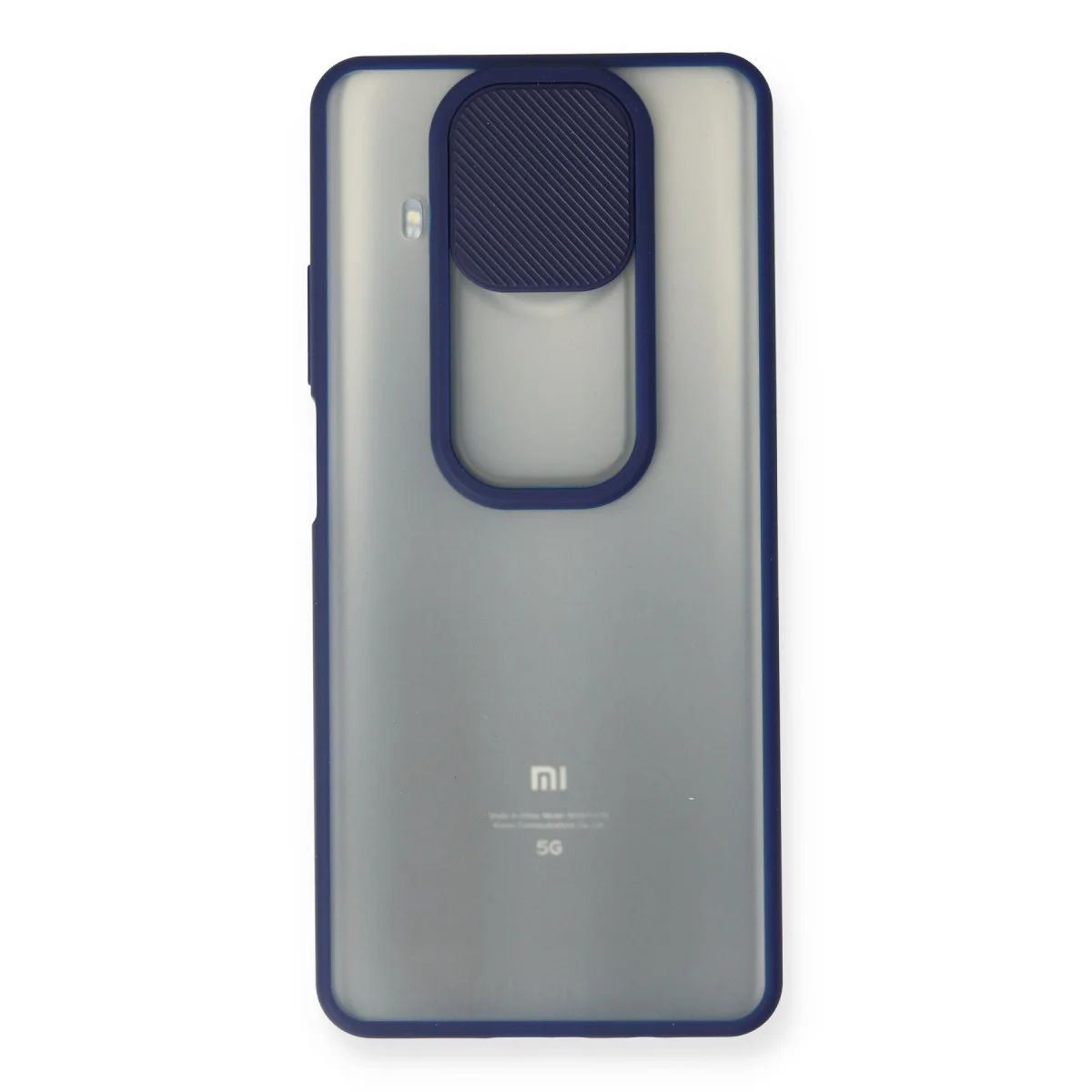 Mi 10T Lite Kılıf Palm Buzlu Kamera Sürgülü Silikon - Lacivert