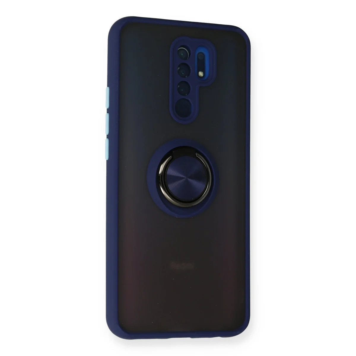 Redmi 9 Kılıf Montreal Yüzüklü Silikon Kapak - Lacivert
