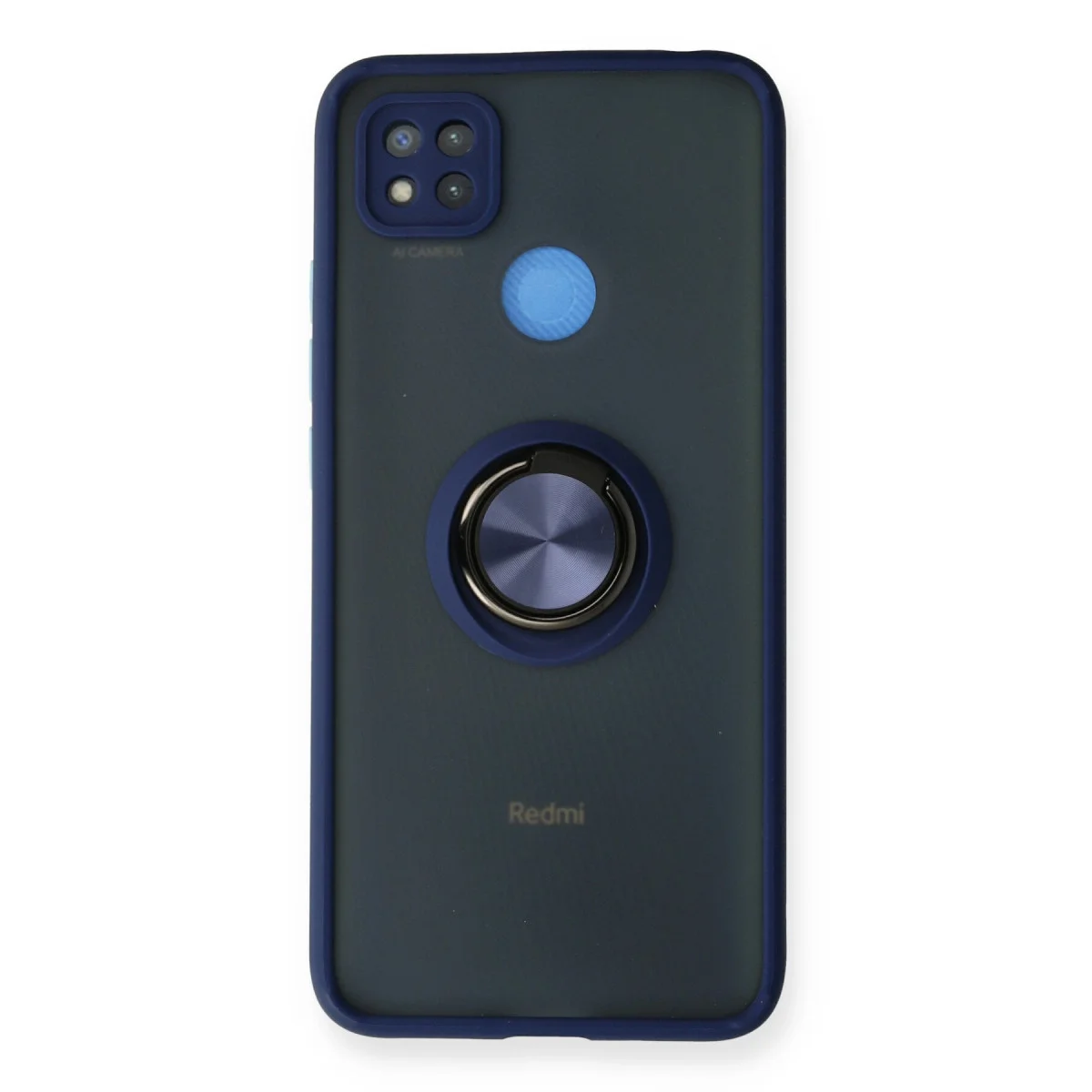 Redmi 9C Kılıf Montreal Yüzüklü Silikon Kapak - Lacivert