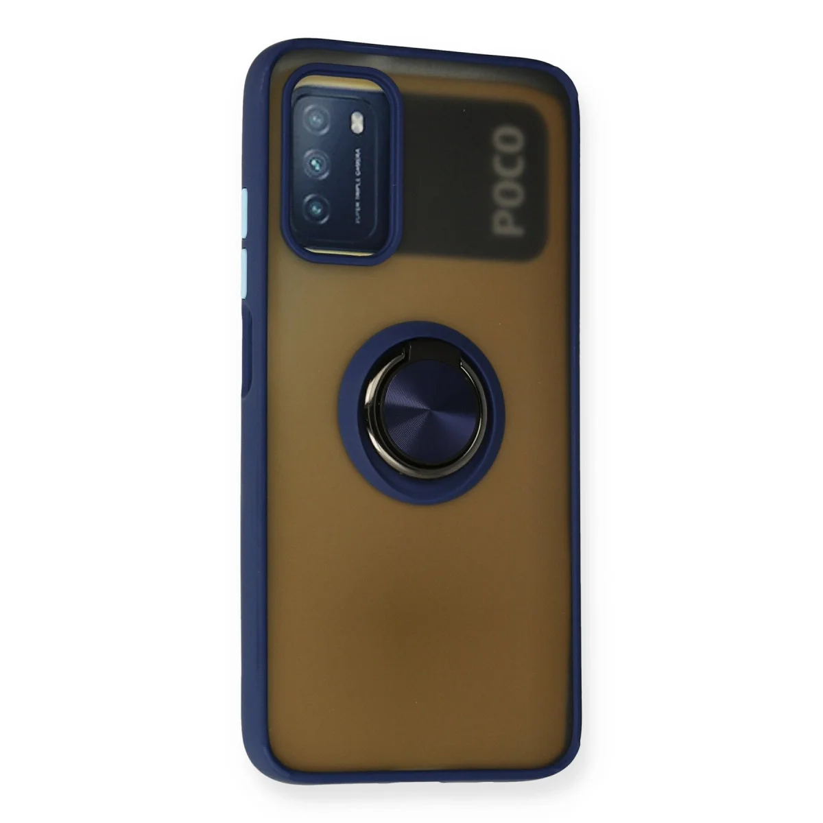 Redmi 9T Kılıf Montreal Yüzüklü Silikon Kapak - Lacivert