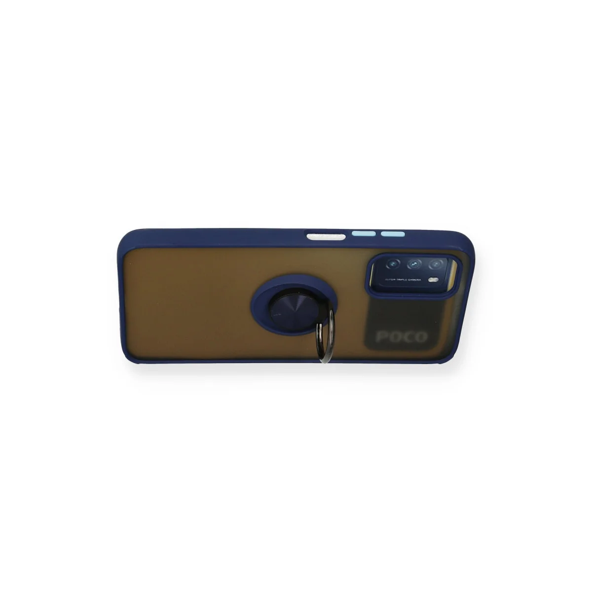 Redmi 9T Kılıf Montreal Yüzüklü Silikon Kapak - Lacivert