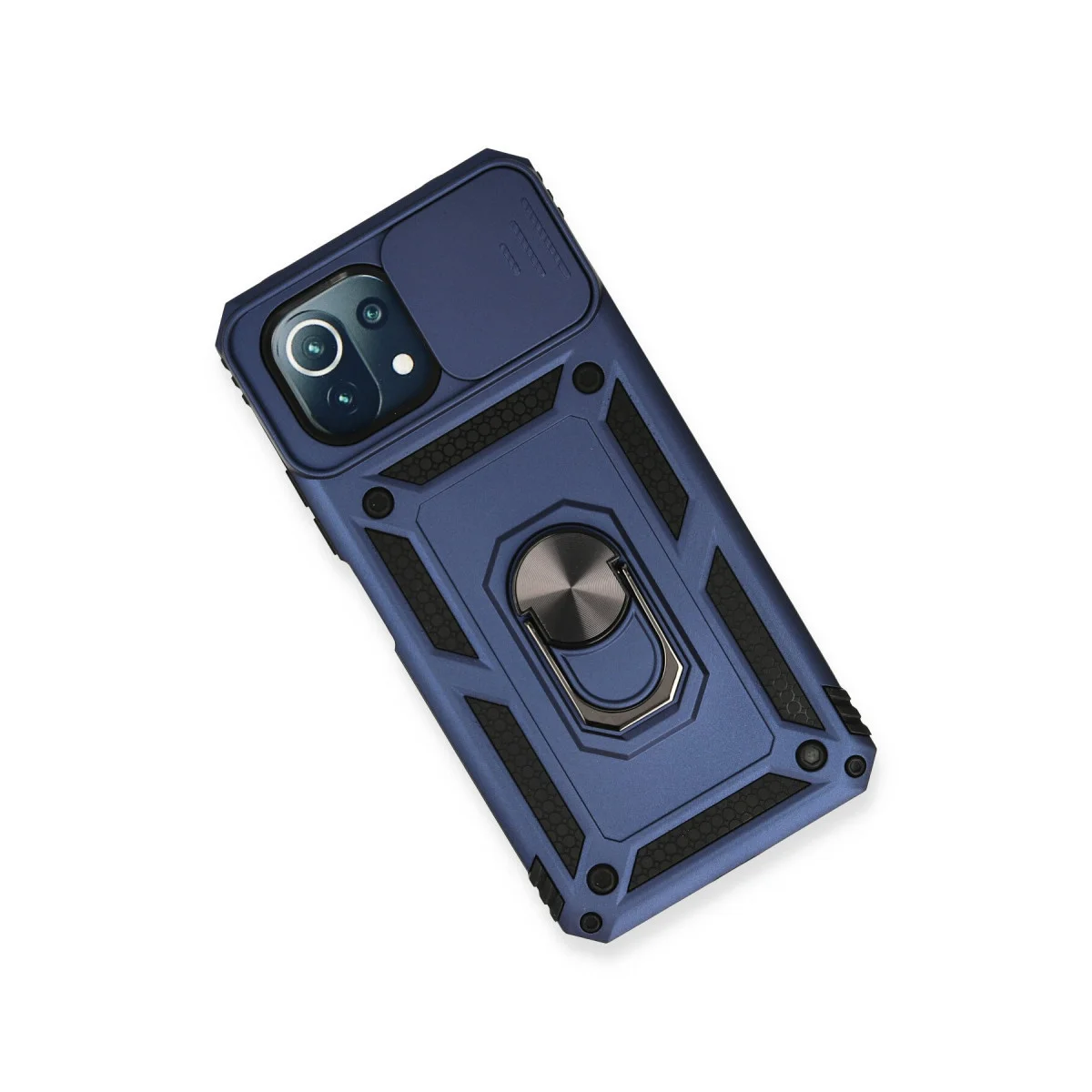 Mİ 11 Lite Kılıf Pars Lens Yüzüklü Silikon - Lacivert