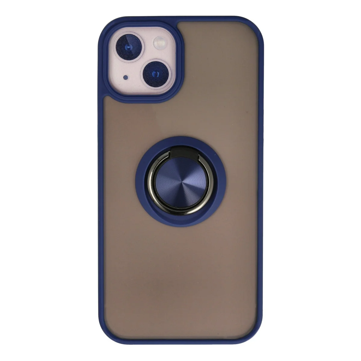 iPhone 15 Kılıf Montreal Yüzüklü Silikon Kapak - Lacivert