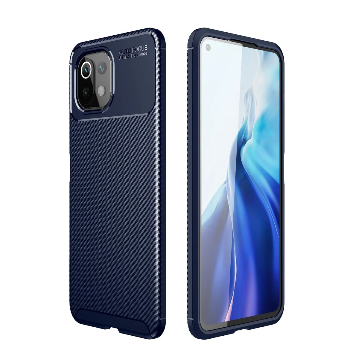 Mİ 11 Lite Kılıf Auto Focus Karbon Kapak - Lacivert