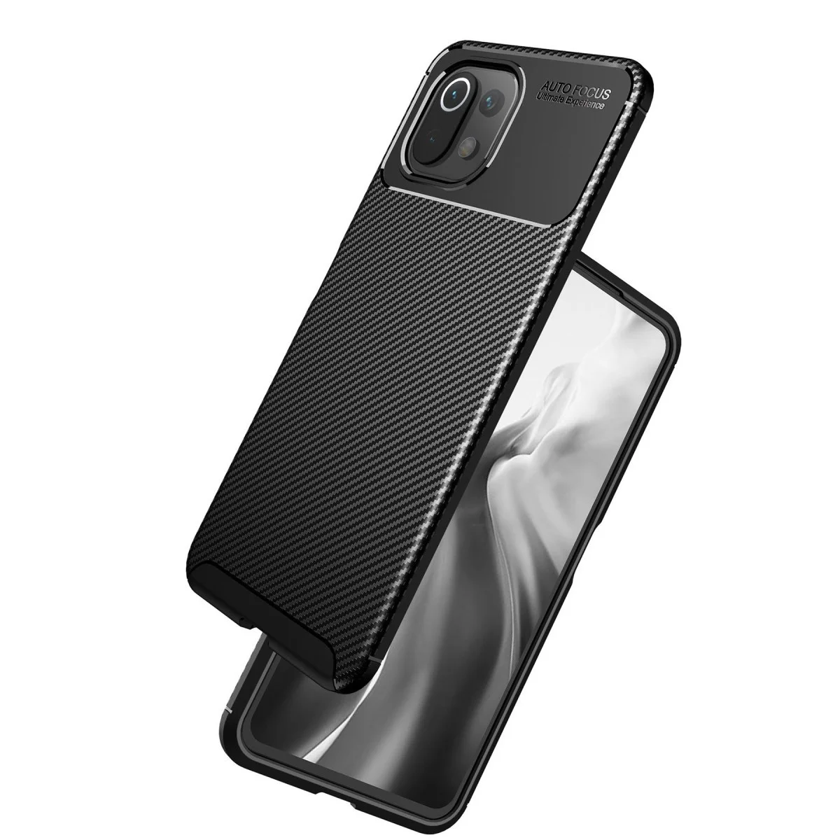 Mİ 11 Lite Kılıf Auto Focus Karbon Kapak - Lacivert
