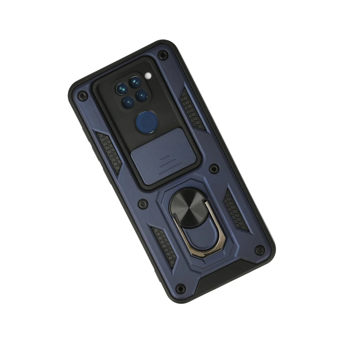 Redmi Note 9 Kılıf Pars Lens Yüzüklü Silikon - Lacivert