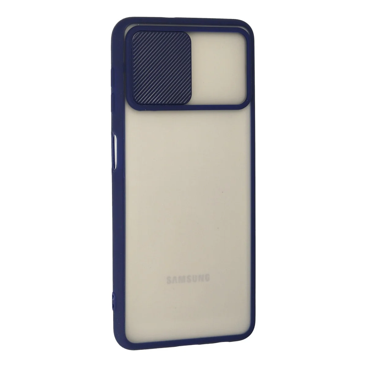 Galaxy A22 Kılıf Palm Buzlu Kamera Sürgülü Silikon - Lacivert