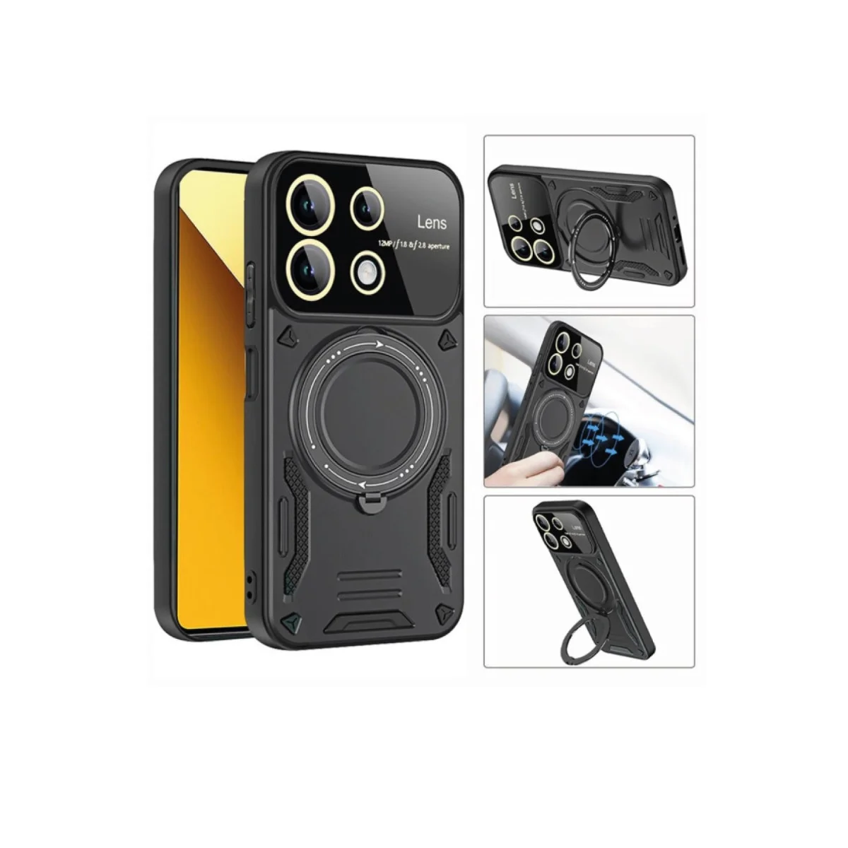 Redmi 13C Kılıf Joy Lens Standlı Kapak - Lacivert