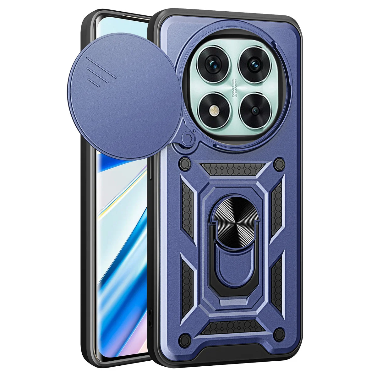 Redmi Note 14 Pro 4G Kılıf Pars Lens Yüzüklü Silikon - Lacivert