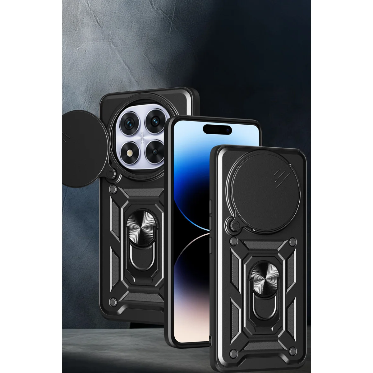 Redmi Note 14 Pro Plus Kılıf Pars Lens Yüzüklü Silikon - Lacivert