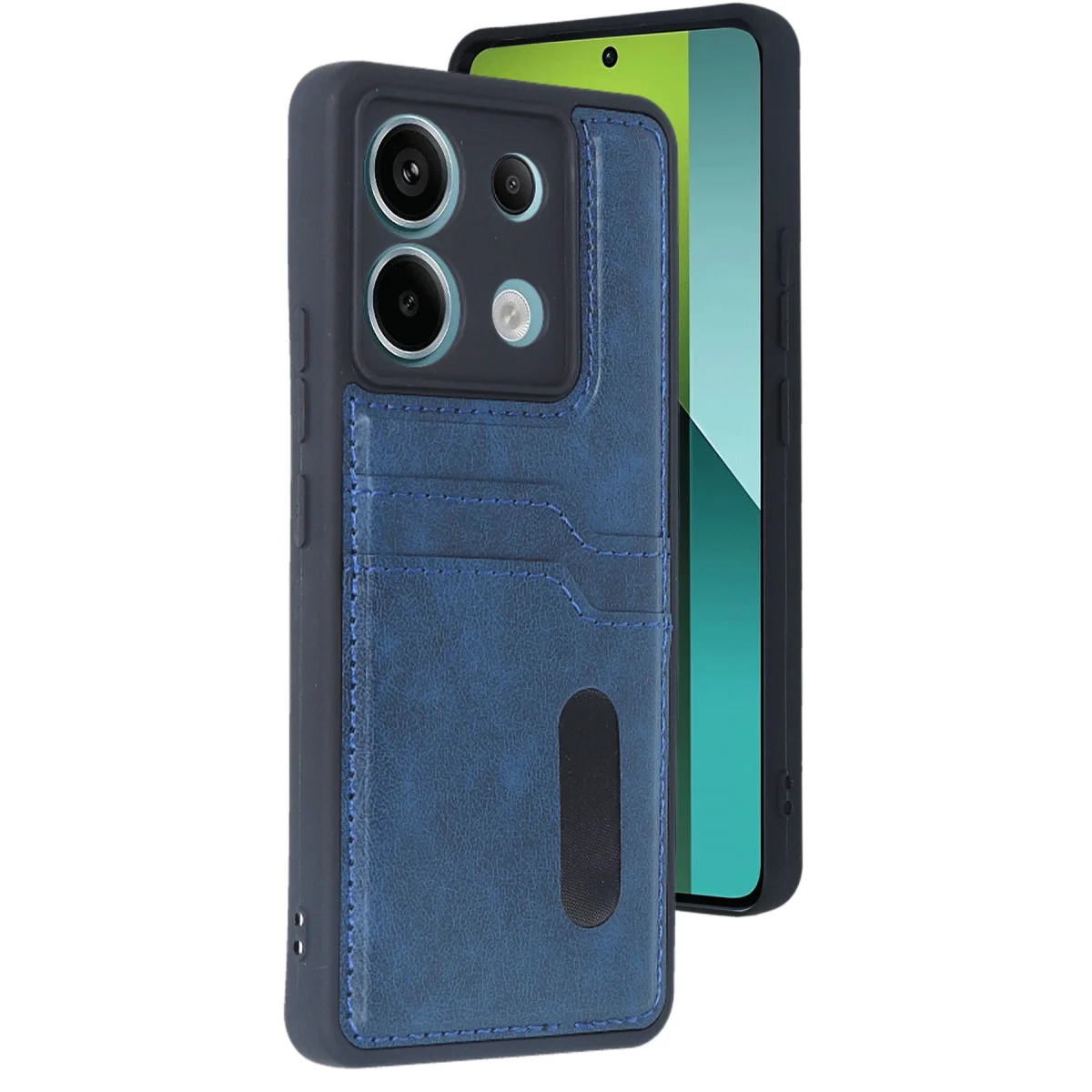 Redmi Note 13 Pro 4G Kılıf Sara Kartvizitli Deri Kılıf - Lacivert
