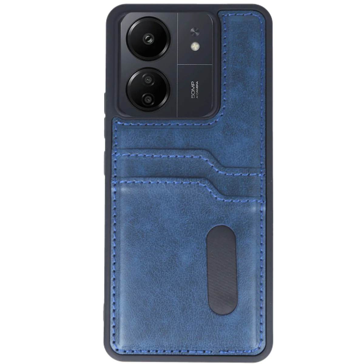 Redmi 13C Kılıf Sara Kartvizitli Deri Kılıf - Lacivert