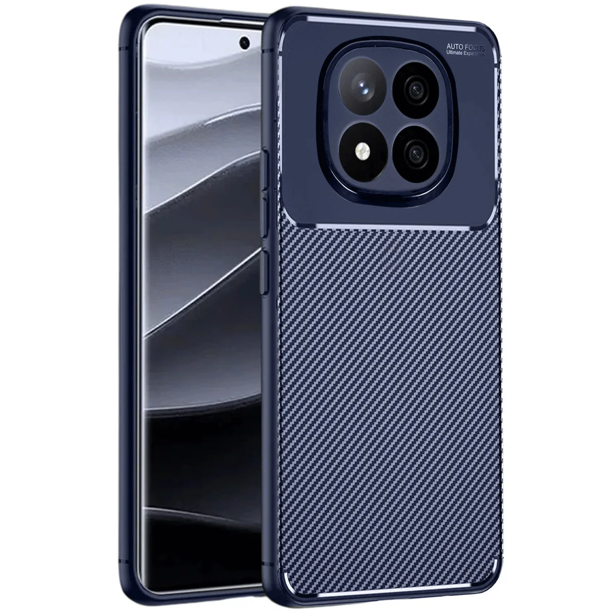 Redmi Note 14 Pro 4G Kılıf Auto Focus Karbon Kapak - Lacivert