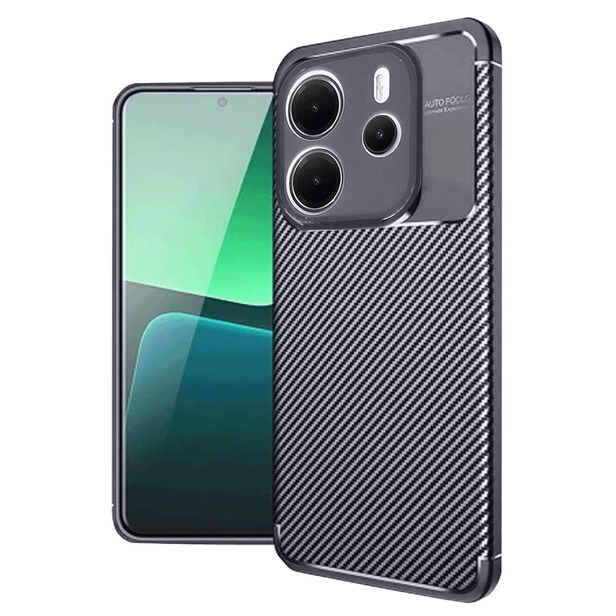 Redmi Note 14 4G Kılıf Auto Focus Karbon Kapak - Lacivert