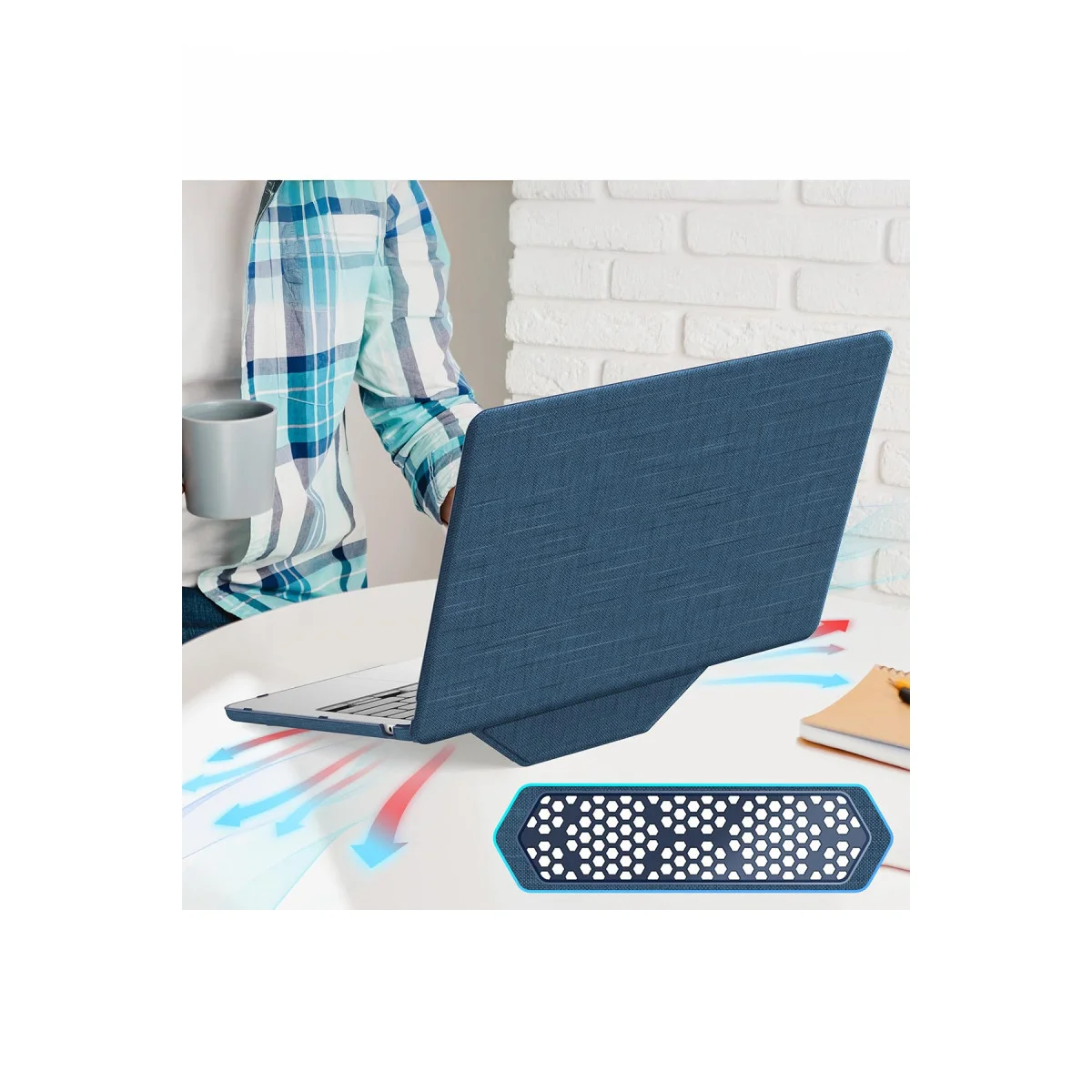Macbook Pro 16 2021 Macbook Kumaş Kapak - Lacivert