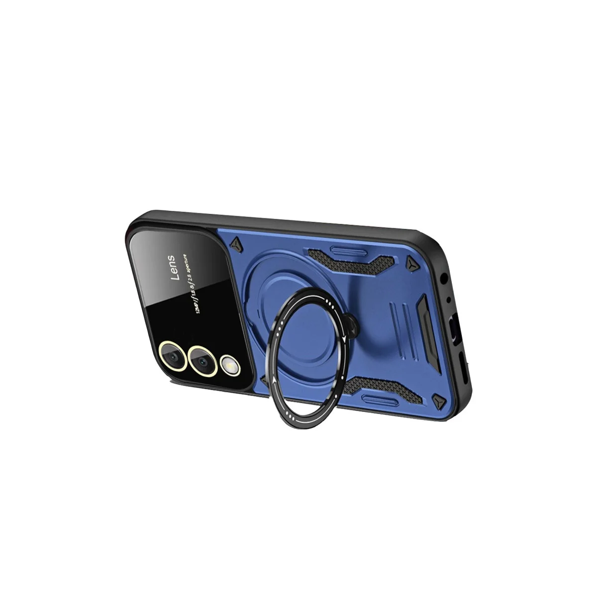 Galaxy S25 Edge Kılıf Joy Lens Standlı Kapak - Lacivert