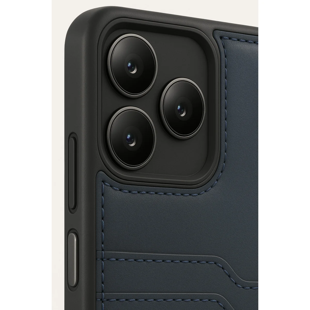 Realme Note 50 4G Kılıf Sara Kartvizitli Deri Kılıf - Lacivert