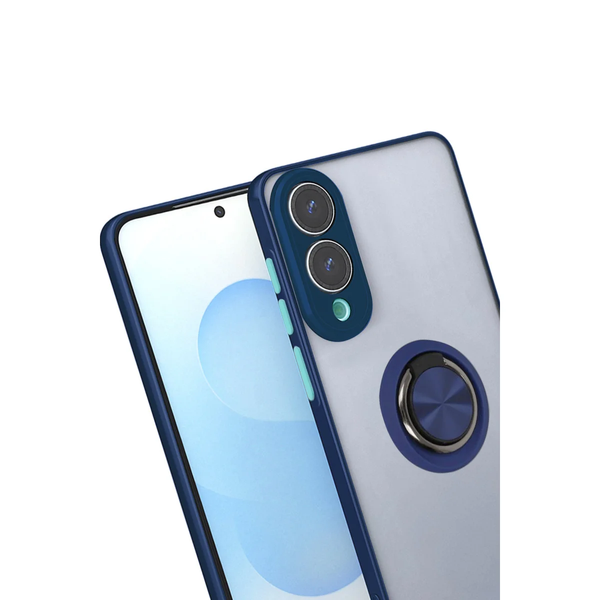 Galaxy S25 Edge Kılıf Montreal Yüzüklü Silikon Kapak - Lacivert
