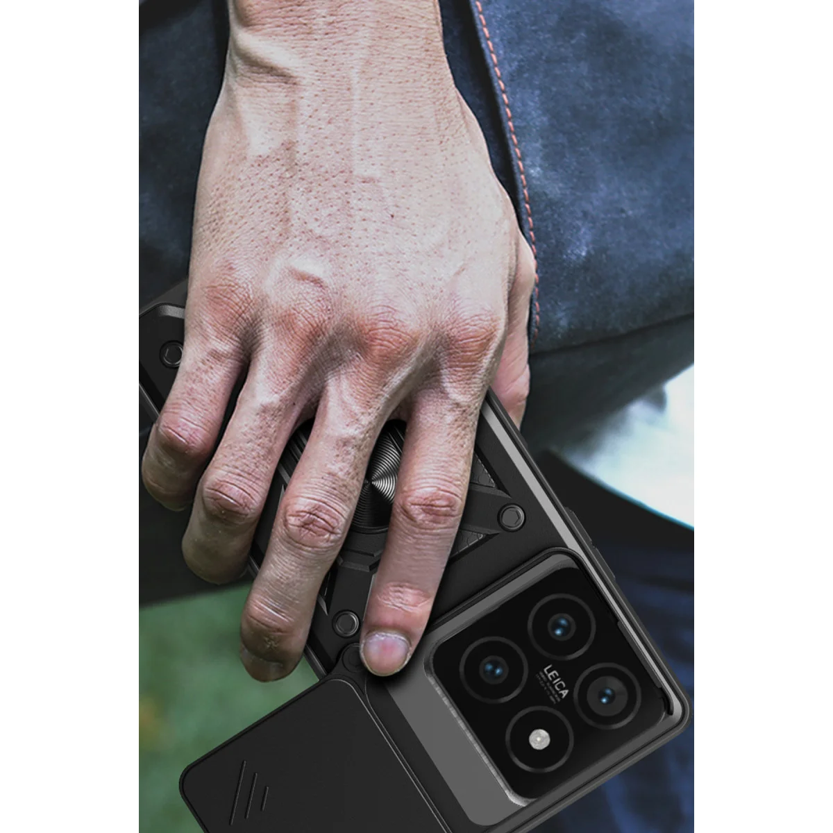 Mi 14T Pro Kılıf Pars Lens Yüzüklü Silikon - Lacivert