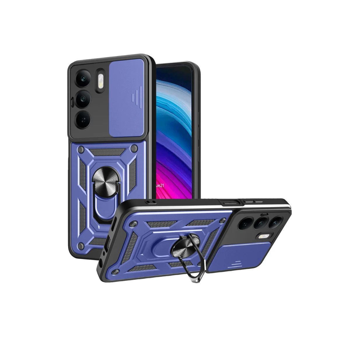 Realme C75 4G Kılıf Pars Lens Yüzüklü Silikon - Lacivert