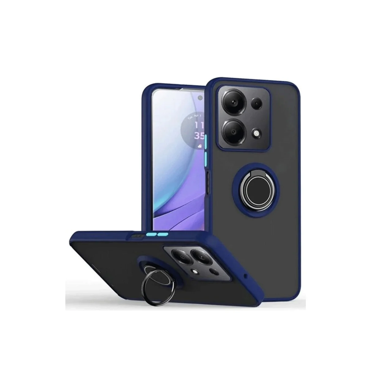 Redmi Note 13 Pro 4G Montreal Yüzüklü Silikon Kapak - Lacivert