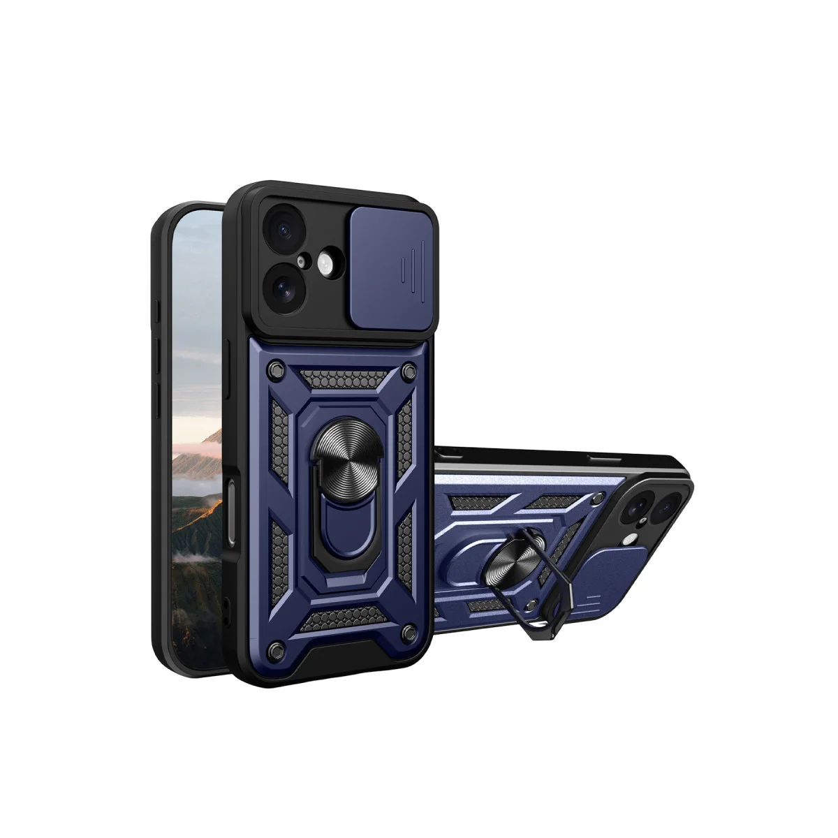 iPhone 17 Pars Lens Yüzüklü Silikon - Lacivert