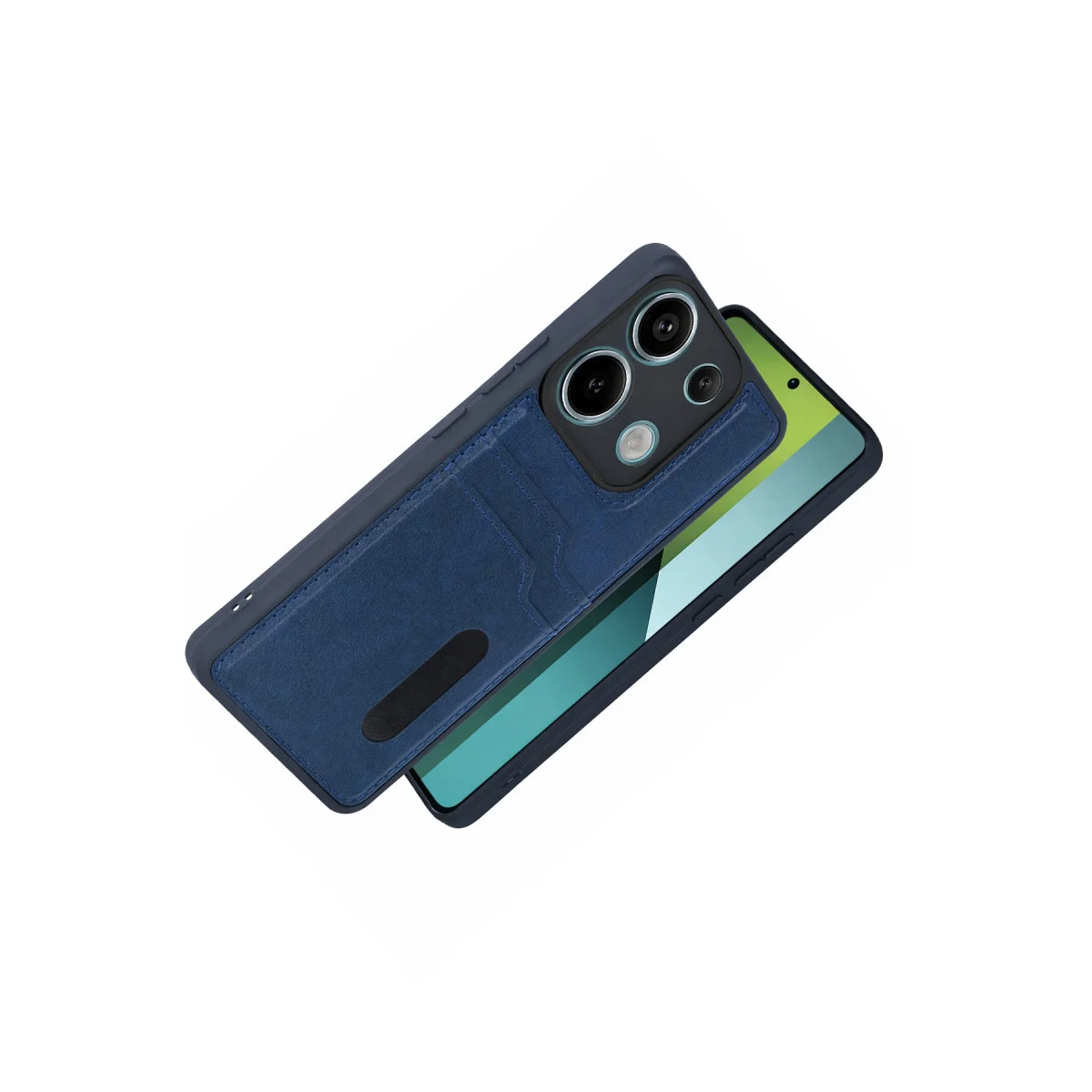 Redmi 15C 4G Sara Kartvizitli Deri Kılıf - Lacivert