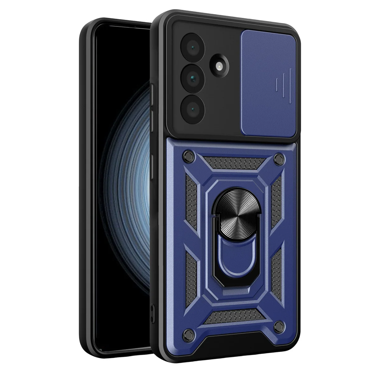 Galaxy A57 5G Pars Lens Yüzüklü Silikon - Lacivert