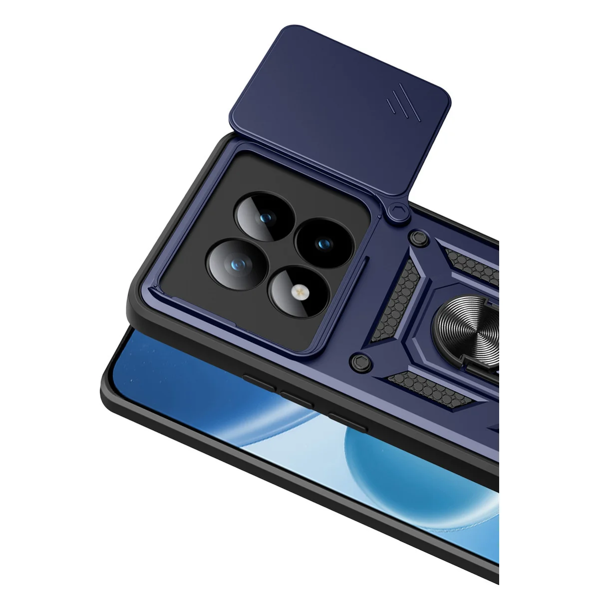 Redmi Note 15 Pro 5G Pars Lens Yüzüklü Silikon - Lacivert