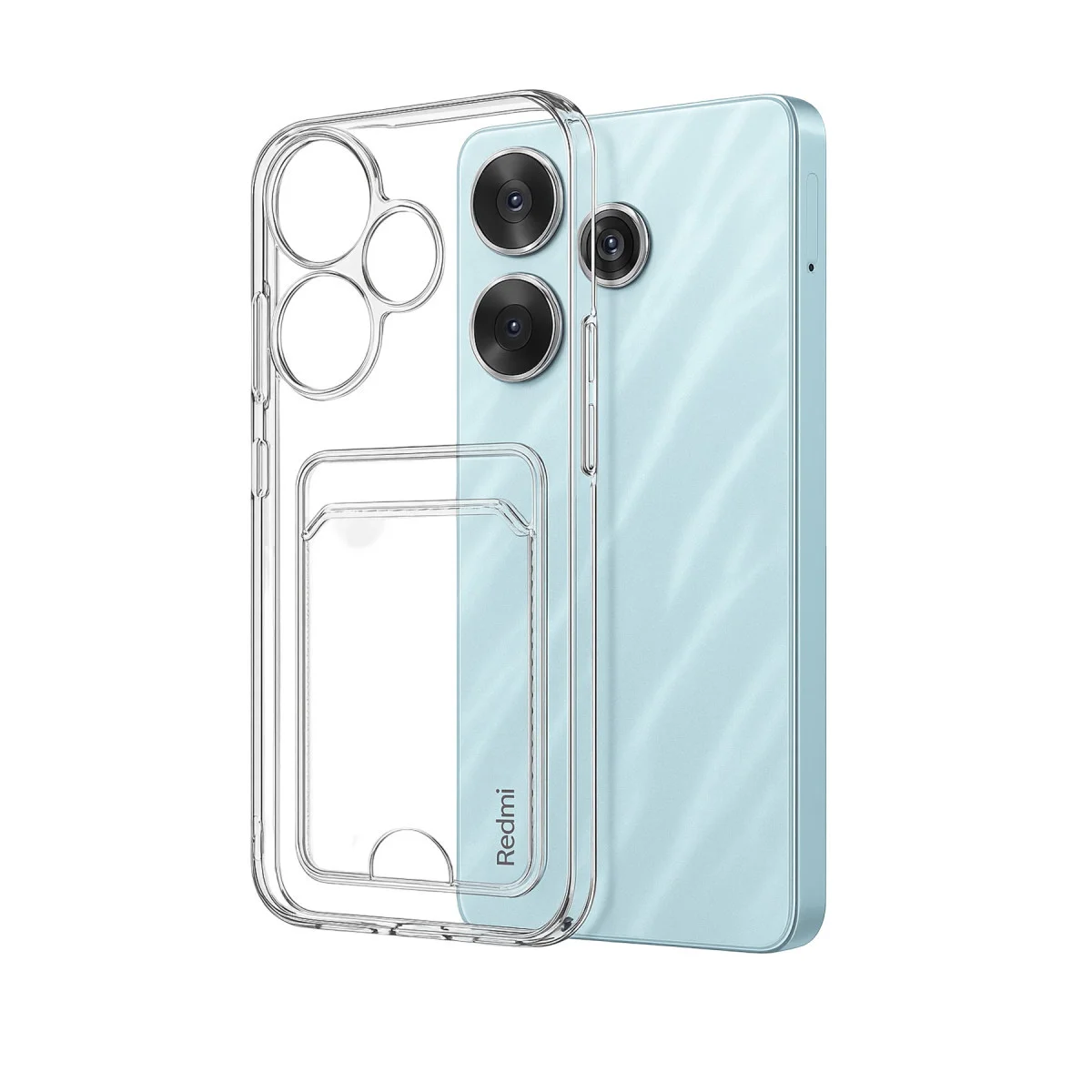 Redmi 13 4G Kılıf Kart Şeffaf Silikon - Şeffaf