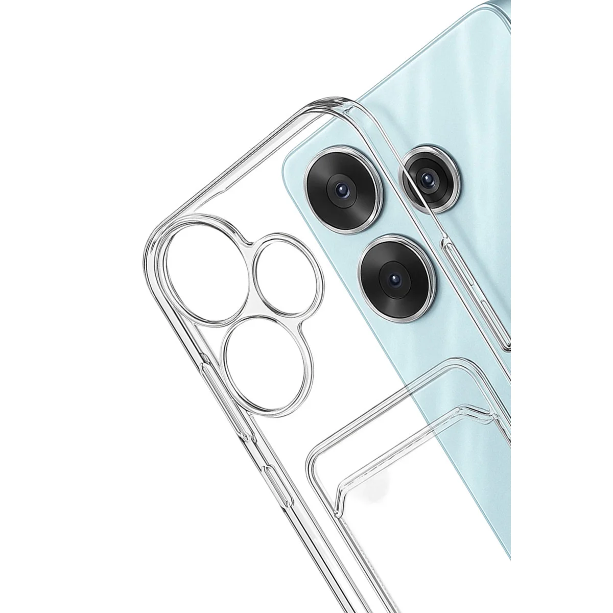Redmi 13 4G Kılıf Kart Şeffaf Silikon - Şeffaf