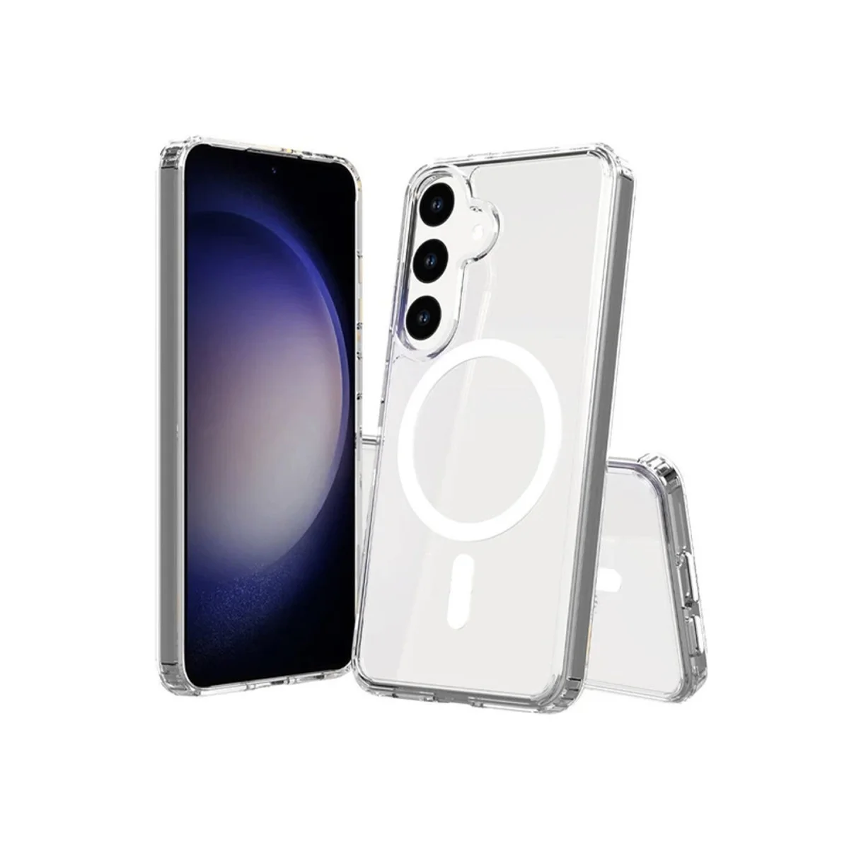 Galaxy S24 Kılıf Magneticsafe Şeffaf Silikon - Şeffaf