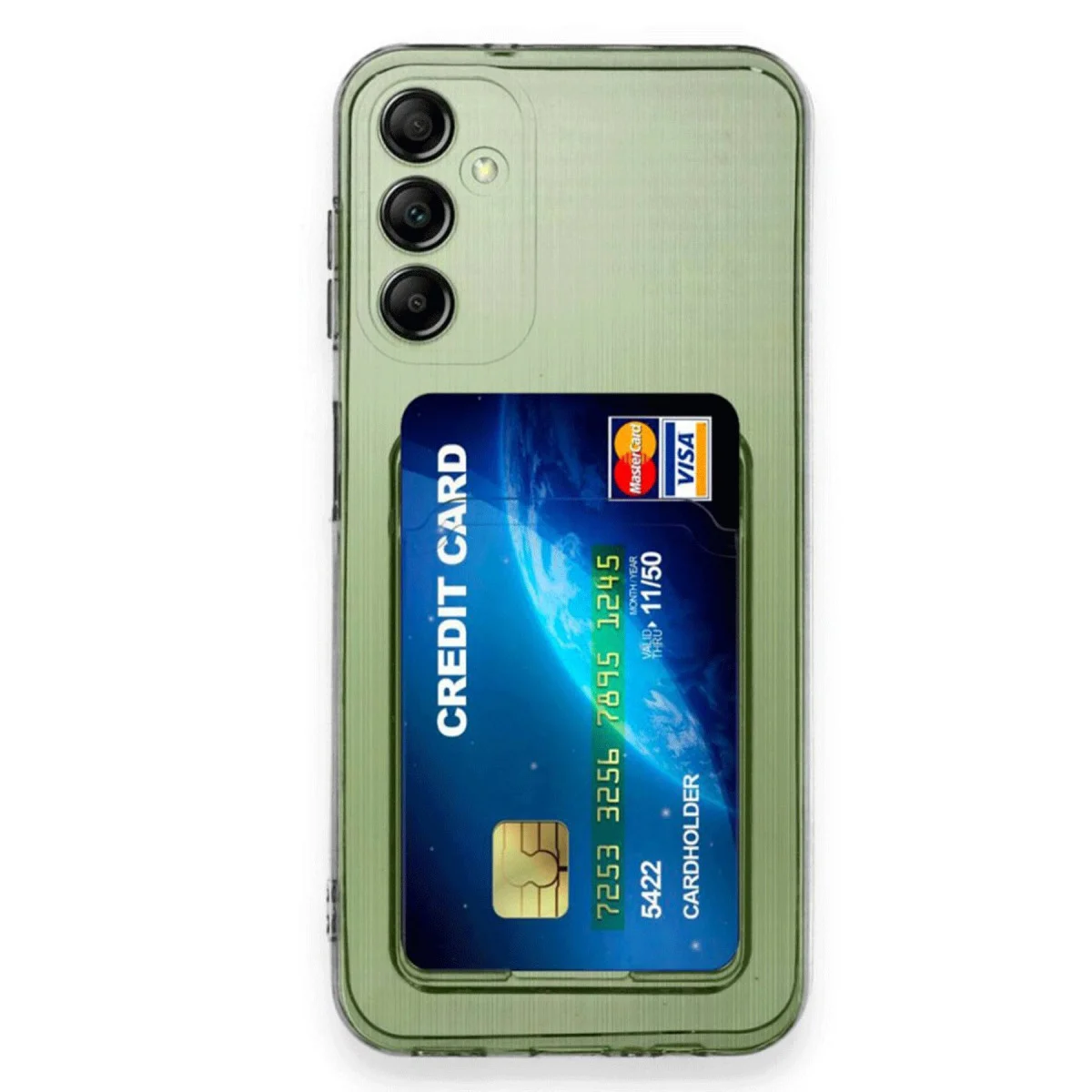 Galaxy A16 5G Kılıf Kart Şeffaf Silikon - Şeffaf