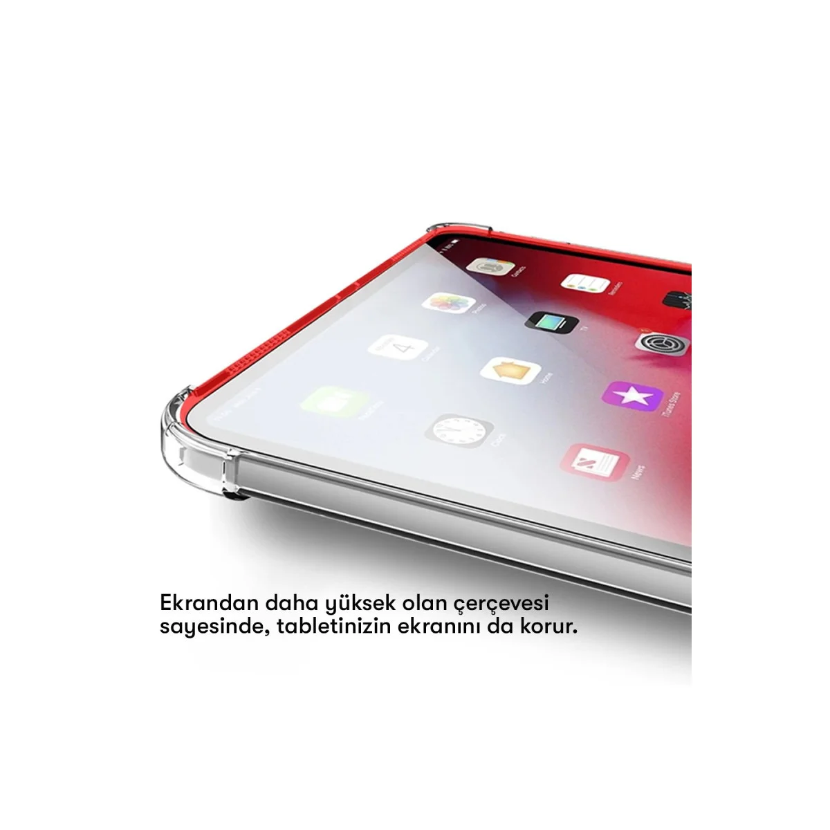 Galaxy T737 Tab S7 FE 12.4 Kılıf Anti Shock Tablet Silikon - Şeffaf