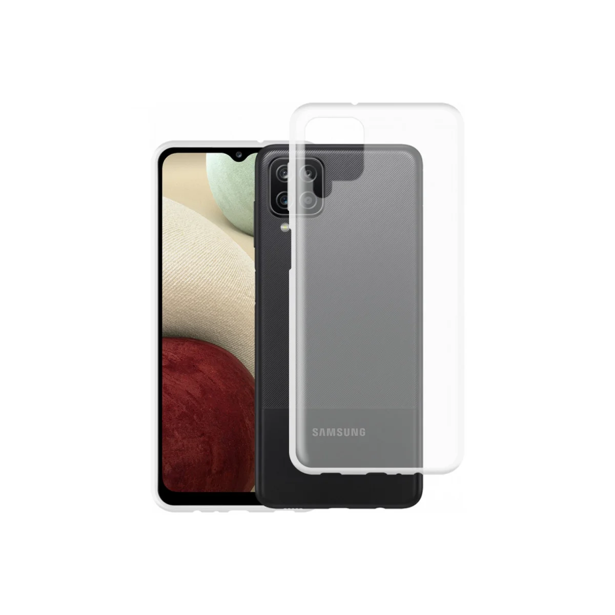 Galaxy A12 Kılıf Lüx Şeffaf Silikon
