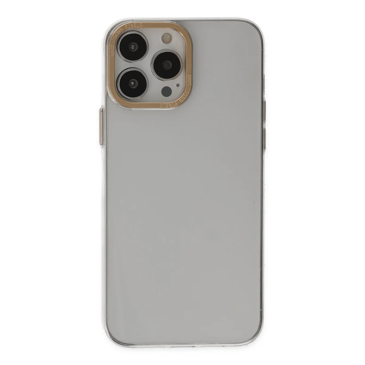 iPhone 13 Pro Kılıf Anka PC Sert Metal Kapak - Şeffaf