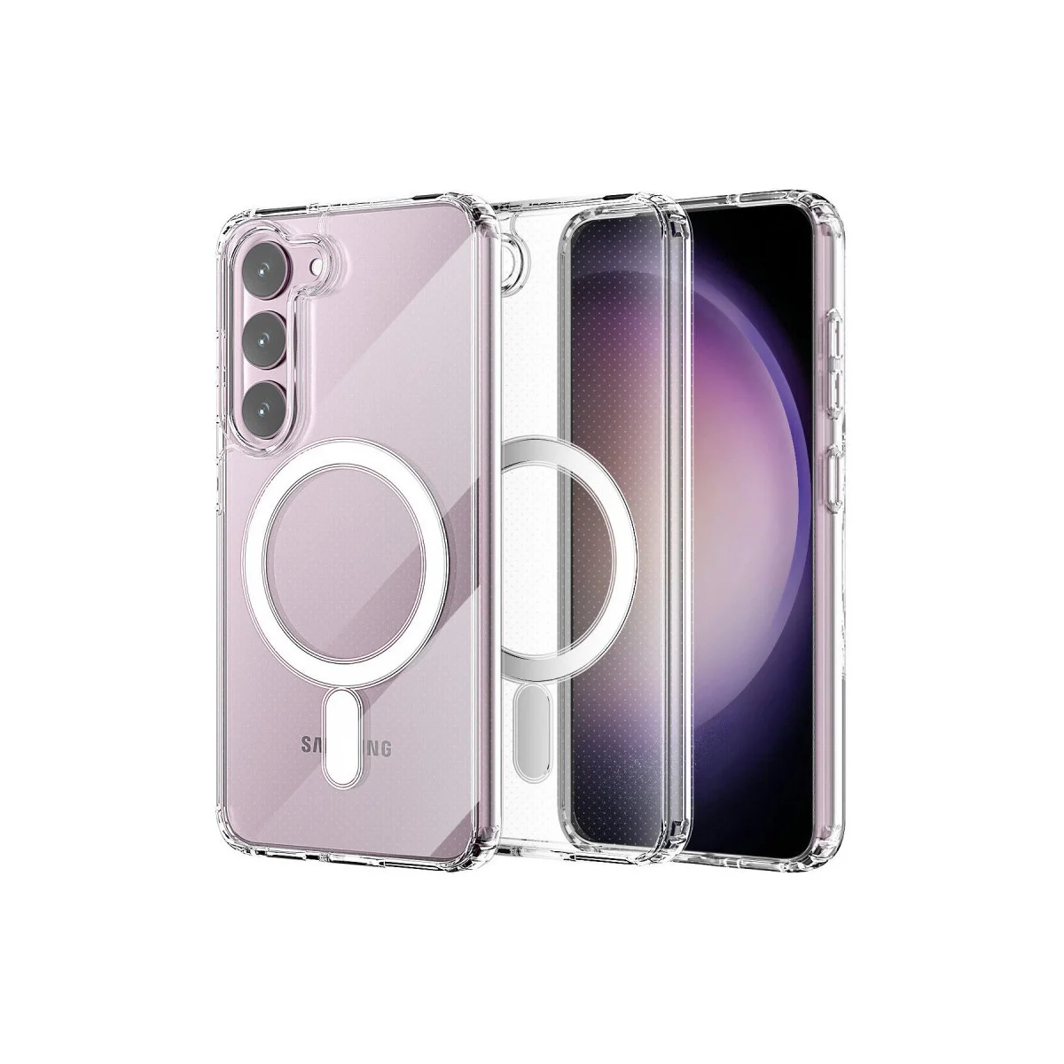 Galaxy S23 Kılıf Magneticsafe Şeffaf Silikon - Şeffaf